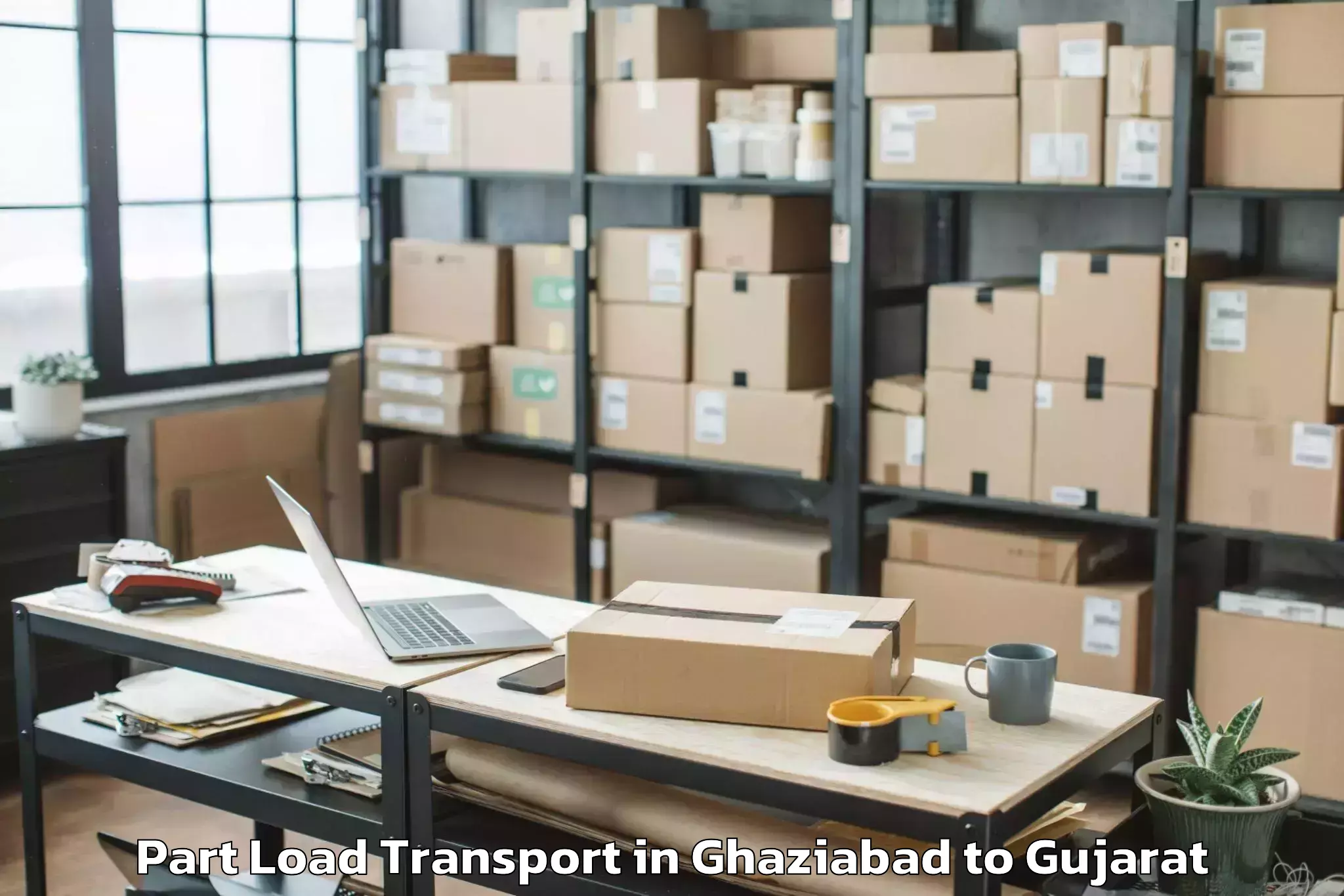 Book Ghaziabad to Thasra Part Load Transport